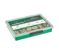 Spax - Ensemble de vis pour construction de meubles 630 pièces, assortiment de vis avec 8 dimensions, tête fraisée, cruciforme Z, YELLOX, tournevis et embouts inclus - 4000001991059