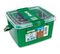 Vis de terrasse SPAX, 5 x 60 mm, 200 pièces, filetage de fixation, tête cylindrique, T-STAR plus T25, pointe CUT - 4507000500609