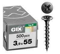 Spax Vis pour cloison sèche GIX-B 3,9 x 55 mm filetage grossier Tête trompette Phillips H2 Lot 500