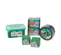 SPAX Kit Terrasse Bois 6 m², 200 Vis A2 5x60 mm, T25, Air et Ruban | Set complet avec entretoises 4,5 mm, ruban de masquage 30 m, cales de protection et vis en acier inoxydable A2