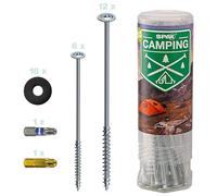 SPAX Lot Complet de 18 piquets universels pour Tente de Camping - 2 Embouts et 18 rondelles en Plastique - 400009100019