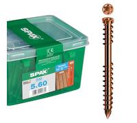 Spax Lot de 100 vis pour terrasse en bois 5 x 60 TX25 avec pointe découpée, tête cylindrique et lame dentelée, acier inoxydable antique