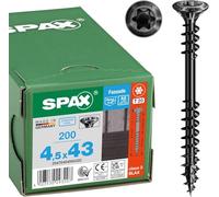 SPAX Lot de 200 vis de façade 4,5 x 43 mm en acier inoxydable A2 BLAX Filetage de fixation T-STAR plus T20 Tête fraisée bombée 4CUT - 25470404504322