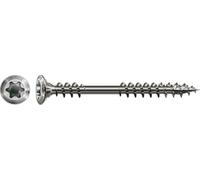 SPAX Lot de 200 vis de façade, 4,5 x 43 mm, filetage de fixation, tête fraisée bombée, T-STAR plus T20, 4CUT, en acier inoxydable A2-25470004504322