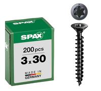 SPAX 1191040300303 Vis à bois 3 mm 30 mm T-STAR plus acier noir BLAX 200 pc(s)