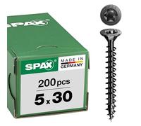 Spax Lot de 200 vis universelles à tête fraisée T-STAR Plus - Filetage complet - 5 x 30 mm