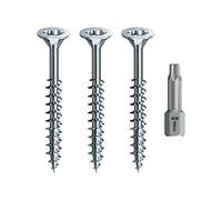 Spax Lot de 3 vis à bois à tête fraisée Torx + embout argenté