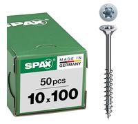 SPAX Vis bois 10,0 x 100 mm T-STAR plus tête fraisée filetage partiel 4CUT WIROX A3J Lot 50