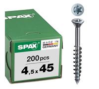 Spax International – Vis SPAX MDF WIROX Torx Ø4,5×45 mm Tête fraisée Filetage partiel Boîte 200