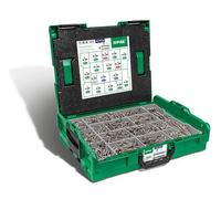 Spax Malette plastique de montage L-BOXX, Kit de vis avec 17 dimensions, Tête fraisée, T-STAR plus, 4CUT, Acier spécial inoxydable A2 - 5000009165019