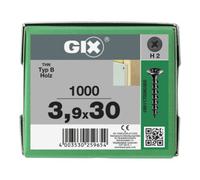 SPAX Spax GIX-B Tête trompette 3,9 x 30 H2 Filetage grossier phosphaté Quantité:1000