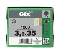 SPAX Spax GIX-B Tête trompette 3,9 x 35 H2 Filetage grossier phosphaté Quantité:1000