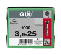 SPAX Spax GIX-C Fraises à rainures 3,9 x 25 H2 filetage fin phosphaté Quantité:1000