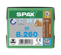 SPAX Spax WIROX Tête de disque 8 x 260 T-STAR PLUS T30 TG 4 Cut Quantité:50