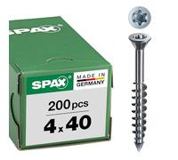 Spax Paquet de 200 vis TX à tête fraisée pour MDF zinguées bleues 4 x 40mm