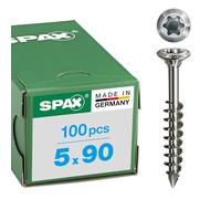 Spax International Vis bardage tête fraisée filetage partiel 5x90 mm 100 pièces