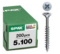 SPAX Universal Screw, 5.0 x 100 mm, Pack of 200, Phillips Z2, Countersunk Head,