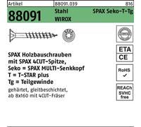 SPAX Vis à bois, 10 x 450 mm, 50 pièces, filetage partiel, tête fraisée, T-STAR plus T50, 4CUT, WIROX - 0191011004505