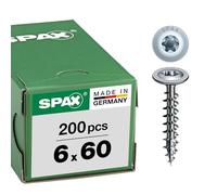 SPAX Vis à bois 0251010600605, 6 x 60 mm, T-STAR plus, acier WIROX, 200 pièces