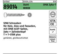 SPAX Lot de 100 vis pour construction en bois, 6,0 x 100 mm, T-STAR Plus, tête cylindrique, filetage complet, 4CUT, WIROX A3J, 1211010601005