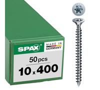 SPAX Spax ART 88196 Vis Seko avec nervures fraisées et empreinte Cutsp. Acier WIROX 10 x 400 -T50 gal Zn S Quantité:50