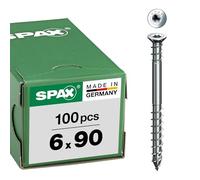 SPAX Vis de réglage, 6 x 160mm, 100 pièces, tête plate, T-STAR plus T30, rainures de retenue, 4CUT, WIROX - 0161010600903