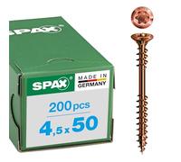 Spax – Vis à bois façade tête fraisée crantée inox A2 double-filetage T20 4,5x50 boîte 200 antique