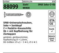 SPAX Vis pour panneau d'aggloméré R 88099 Seko m.Kreuzschlitz-PZ