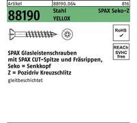SPAX Vis pour parcloses, 3,5 x 40 mm, 200 pièces, filetage partiel, tête fraisée, empreinte cruciforme Z2, pointe CUT, YELLOX - 35703503301022