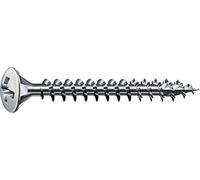 SPAX Vis universelle, 3,5 x 20 mm, 1000 pièces, cruciforme Z2, tête fraisée bombée, filetage complet, 4CUT, nickelé, E1J, 0241030350205