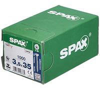 SPAX Vis universelle, 3,5 x 35 mm, 1000 pièces, Filetage partiel, Tête fraisée, T-STAR plus T20, 4CUT, WIROX - 0191010350355