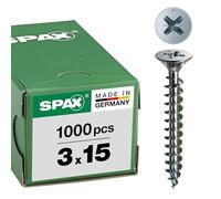 Spax A2J - 1081010350123 4CUT Vis universelle cruciforme à tête fraisée Filetage galvanisé total, 1081010300155