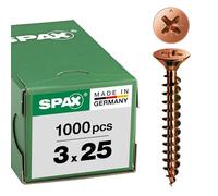 SPAX Spax Vis universelle 3 x 25 mm Tête fraisée Pozidriv Z Filetage complet Pointe S Bruni C1A Quantité:1000