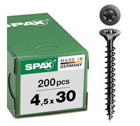 Spax Vis à bois T-STAR plus 4,5 x 30 mm acier noir BLAX 200 pièces
