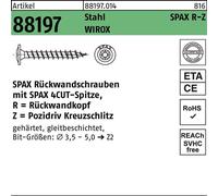 SPAX Vis universelle, 4,5 x 30 mm, 2000 pièces, filetage complet, tête à l'arrière, empreinte cruciforme Z2, 4CUT, WIROX - 0281010450302