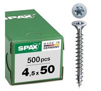 SPAX Vis universelle T-STAR Plus 4,5 x 50 mm tête fraisée filetage complet 4CUT WIROX A3J 500 pièces