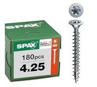 SPAX Vis universelle 4 x 25 mm, 180 pièces - Vis à bois, filetage total, tête fraisée, T-STAR Plus T20, pointe 4CUT, evêtement WIROX - 8000000277139