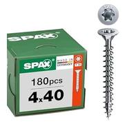 SPAX Vis universelle 4 x 40 mm, 180 pièces - Vis à bois, filetage total, tête fraisée, T-STAR Plus T20, pointe 4CUT, evêtement WIROX - 8000000277146