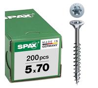 SPAX Vis à bois WIROX A3J 5 x 70 mm, T-STAR plus, tête fraisée, filetage partiel, 4CUT, 200 pièces