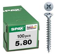 Spax Vis universelle WIROX PZ 5 x 80 mm Tête centrante, fraisée Cruciforme Z2 - 100 pièces