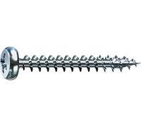 Spax - Vis universelle, tête bombée, cruciforme Z, 4 Cut, filetage galvanisé Blank a2j - 0231010350125, 0/1031/001/5,0/80/ /01