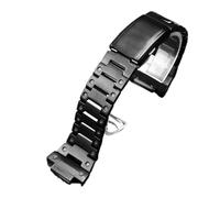 SPAYAGBVPM Bracelet de montre en acier inoxydable massif pour Casio Edifice EFB-680, argenté et noir, bracelet convexe pour homme, 14 mm, Noir (Schwarz), 0mm