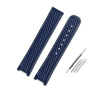 SPAYAGBVPM Convient for Omega Fit for Seahorse 300 Bracelet Fit for Observatoire AT150 Series Bracelet en silicone for broche en or bleu Captain 20 mm for homme(Blue White no clasp)