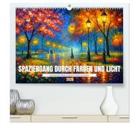 Spaziergang durch Farben und Licht (hochwertiger Premium Wandkalender 2026 DIN A2 quer), Kunstdruck in Hochglanz: Impressionistische KI Gemälde in leuchtenden Farben erschaffen Magie