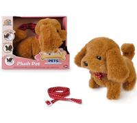 Spaziergehender Hund an der Leine 14cm braun - (Interaktive Spielzeuge)