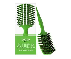 Spazzola COCCO Aura Vent Boar Brush Verde