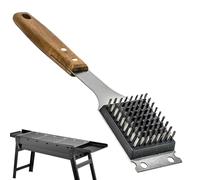 Spazzola Per Griglia E Raschietto - Spazzola Pulizia Barbecue In Acciaio Inossidabile Con Testina Tripla Resistente Rimozione Grasso Pulizia Profonda Griglie Carbone Gas Facile Utilizzo Durevole | Spa