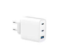 SPC 65W Fast Charger - Chargeur Mural 65W 2 Ports USB-C + 1 Port USB-A | Power Delivery | Charge Rapide pour Ordinateurs, téléphones et tablettes | Compatible MacBook, iPhone, SPC, Samsung et Autres
