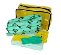 SPC® by Brady Kit Anti-Pollution Huile - Kit Absorbant pour Déversements d’Huiles et de Liquides à Base de Pétrole, Inclus 25 Feuilles Absorbantes pour Huile, 4 Boudins, Gants et Sac de Déchet