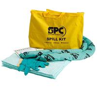 SPC® by Brady Kit Anti-Pollution Chimique - Kit Absorbant Chimique pour Déversements de Produits Chimiques Dangereux, Inclus 10 Feuilles Absorbantes Chimiques, 2 Boudins, Gants et Sac de Déchet